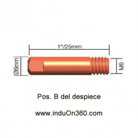 Punta de contacto 1,0mm. M6 Cu. Para Antorcha PRO 150A/140A