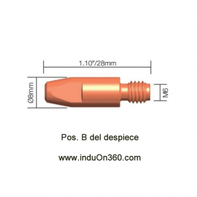 Punta de contacto 1,0mm. M6 Cu Para Antorcha MIG PRO 240/250/360/240W