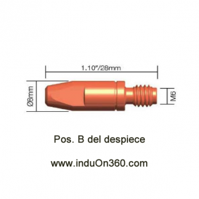 Punta de contacto 1,6mm. M6 Cu Para Antorcha MIG PRO 240/250/360/240W
