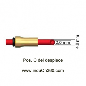Sirga de Teflon 4m. 1,0-1,2mm. Para Antorcha MIG PRO 240/250/360/240W